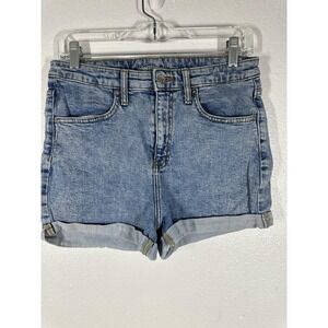 Wild Fable Shorts Womens Size 10 Blue Denim Cuffed 5-Pocket Jean Stretch Casual